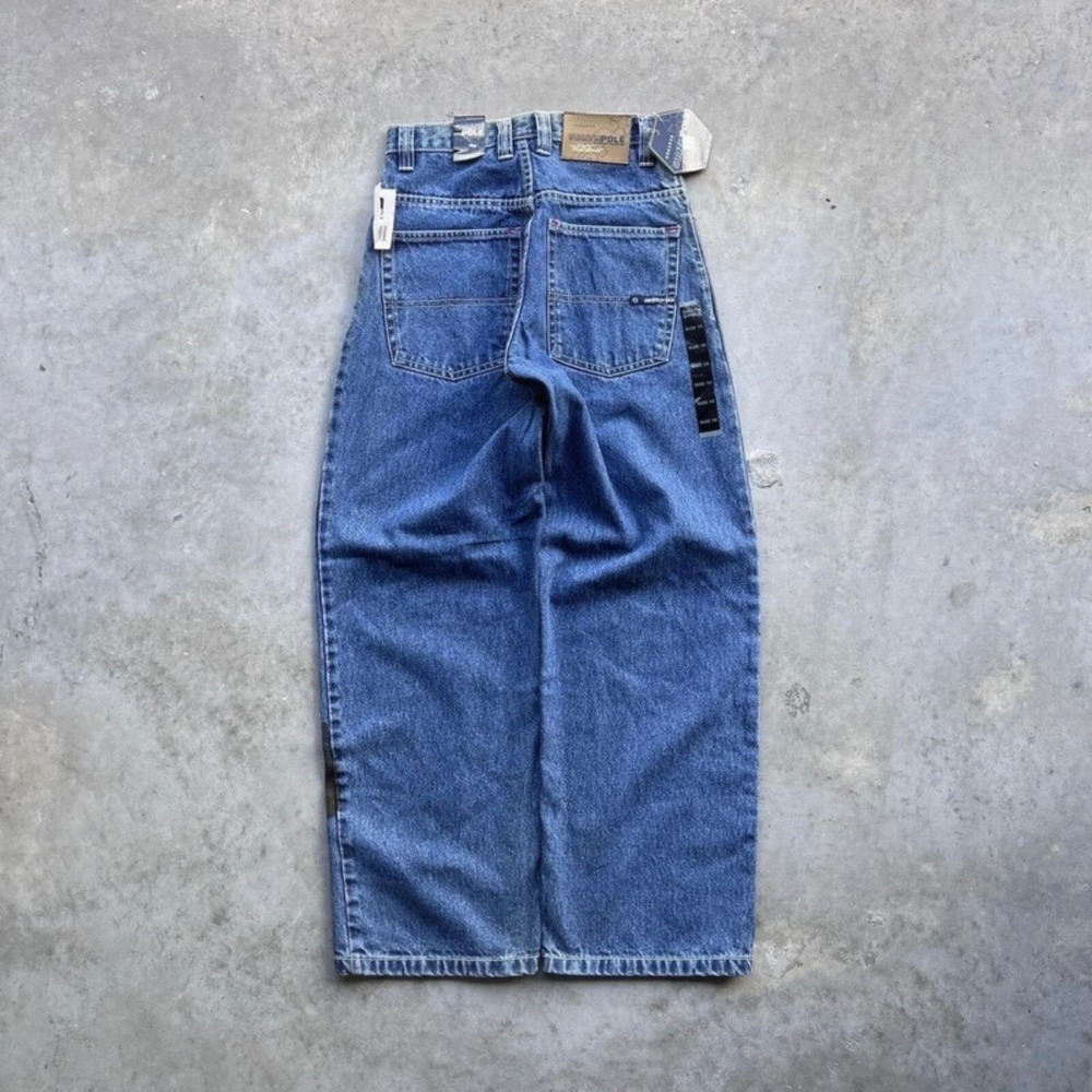 Southpole Baggy Wide Leg Denim Jeans Medium Wash Skater Y2K Mens Size 16 NWT